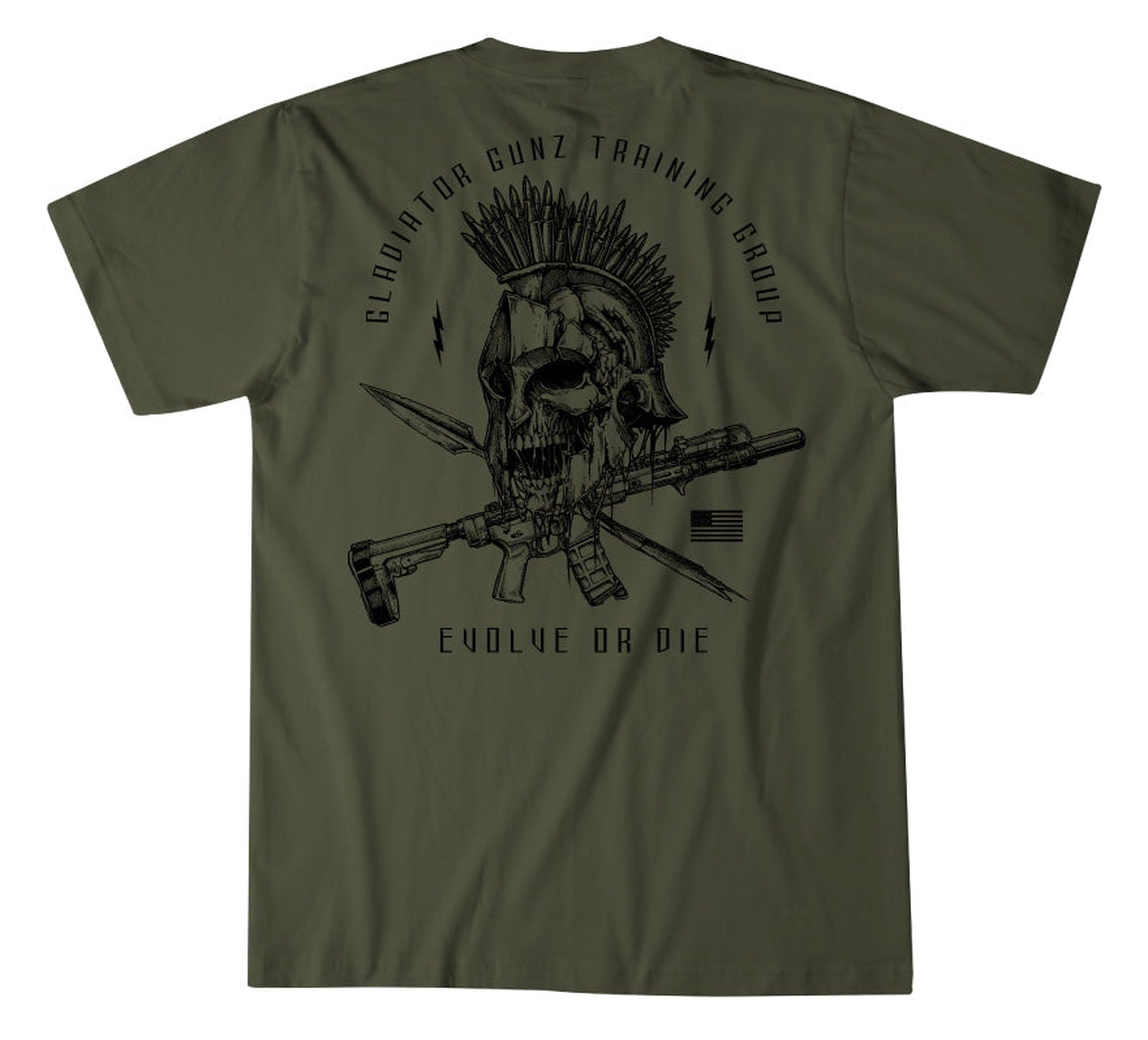 T-shirt Uomo Howitzer Stile Militare Grunt &ndash; Maglietta Streetwear Verde, Cotone-polyester, Stampa Grafica