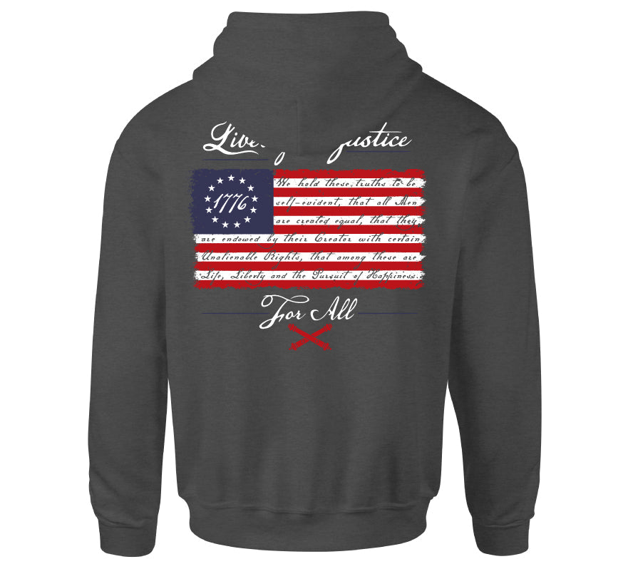 Mens Hooded Sweatshirts - Liberty And Justic Hood